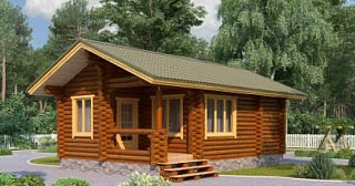 Одноэтажный дом из бревна под ключ в Крымске –цены от 134303 рублей