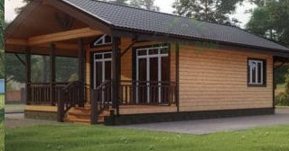 Проект одноэтажного дома из бруса с террасой - Строительство в Крымске от Строй-Крм от 134303 руб.