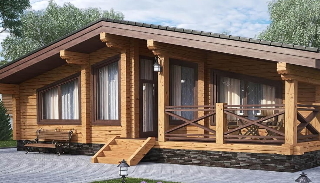 Проекты одноэтажных домов из бруса в Крымске от Строй-Крм - от 309930 рублей